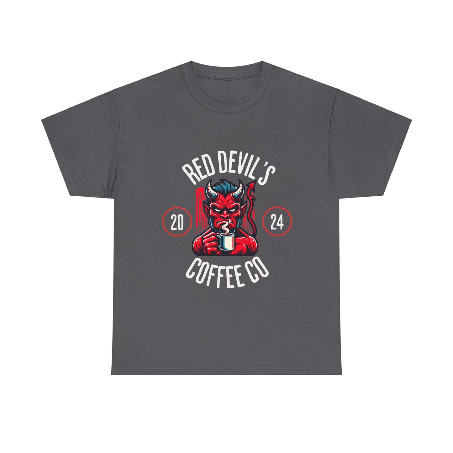 Red Devil Coffee TShirt Dad Gift Grumpy Morning Tee Cotton